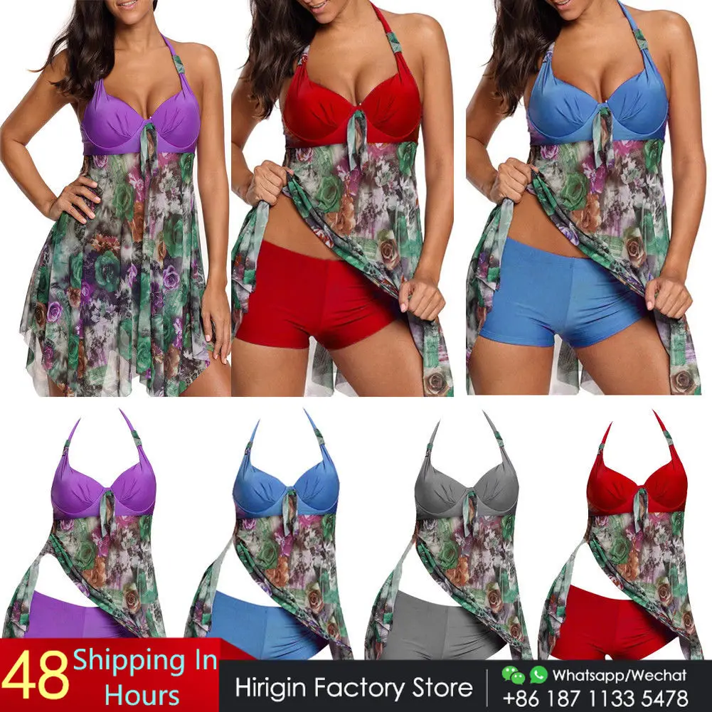 

Hirigin 2019 новые Костюмы из 2 предметов размера плюс модные бикини купальник пуш-ап купальник с лямкой на шее; Сезон лето пикантные женские ванн...