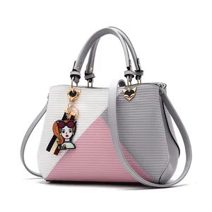 2021 new women's single shoulder bag multi layer stitching contrast handbag exquisite leather large capacity messenger bag