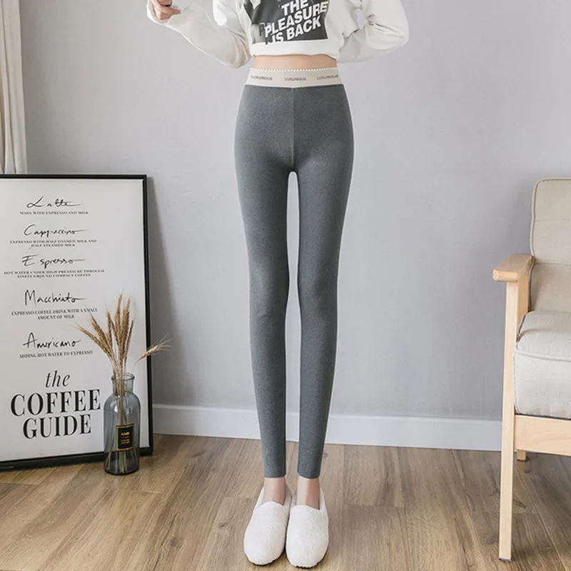 

2020 Autumn Winter Women Warm Leggings Soft Thick Velvet Slim High Waist Elastic Pencil Pants Plus Size M-4XL Female Leggings