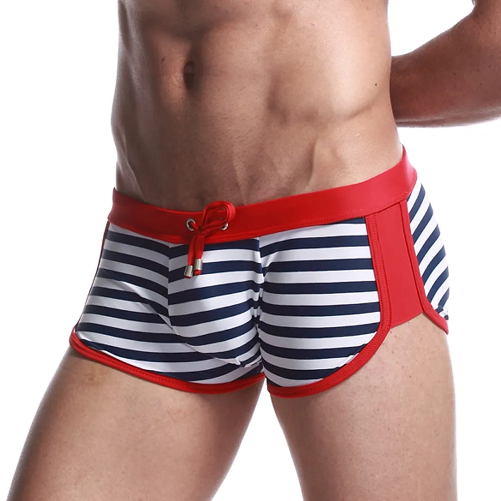 Мужские полосатые трусы купальник сексуальный мужские плавки шорты штаны для