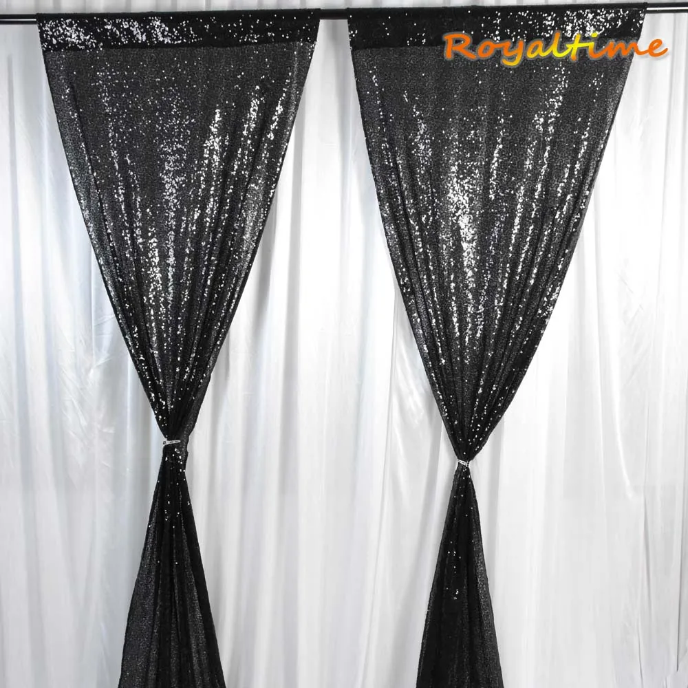 

Фоны с Черными Блестками Royaltime 2x8.5ft, Вечерние Декорации для свадебных фотографий, занавески с блестками, драпированные панели с блестками