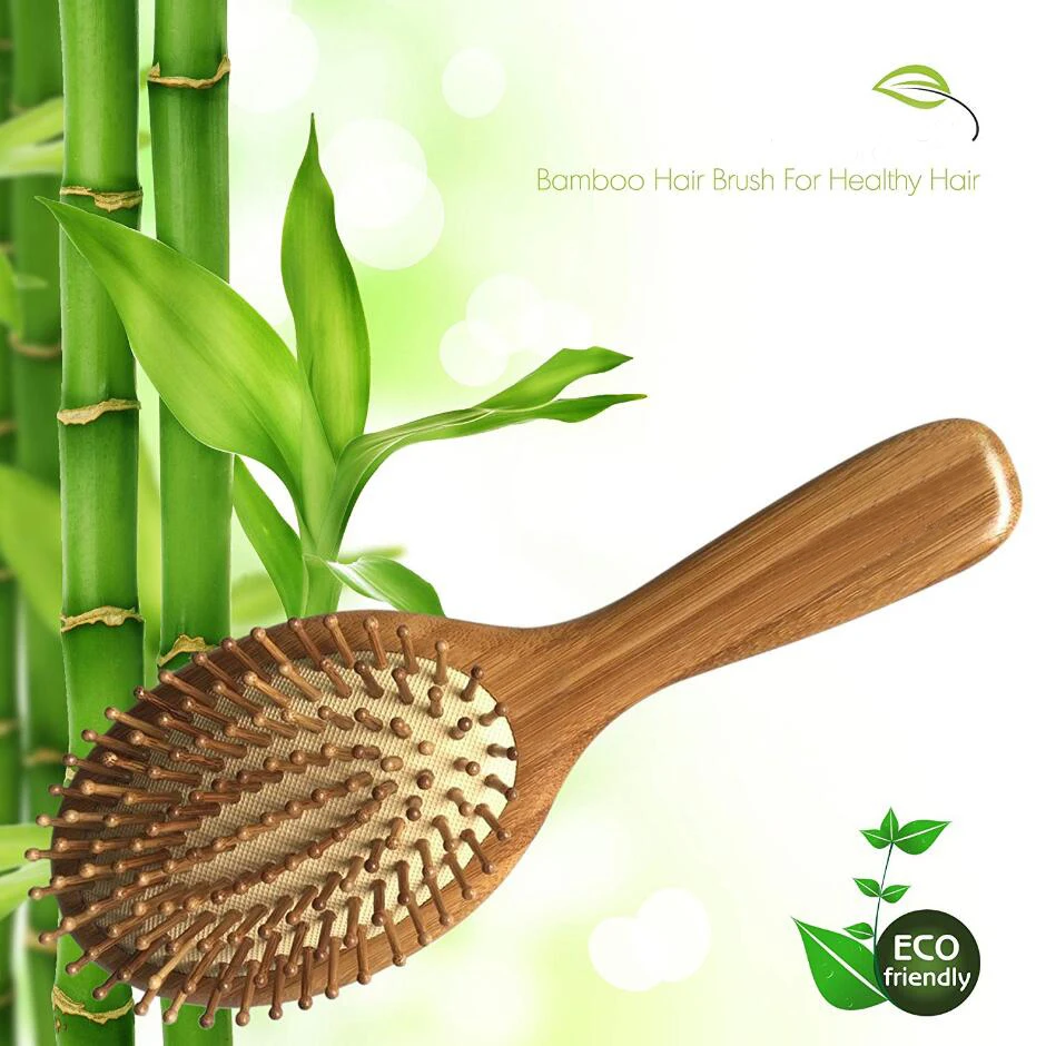 

Premium Wooden Bamboo Hair Brush Improve Hair Growth Wood hairbrush Prevent Hair Loss Comb Bamboo Comb Teeth D50
