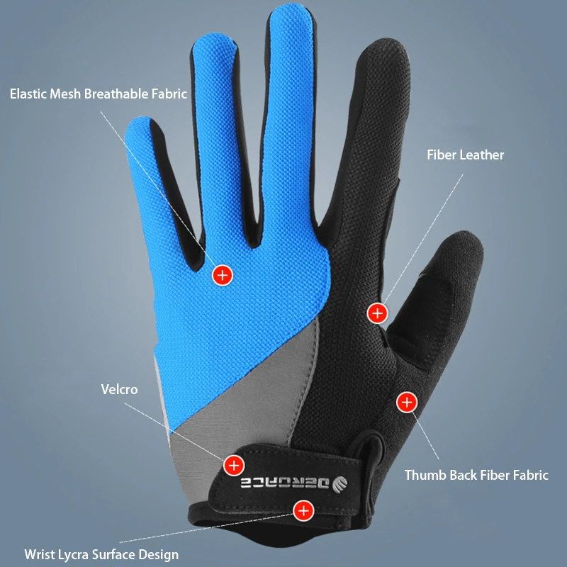 Демисезонные мужские и женские велосипедные перчатки с сенсорным экраном
