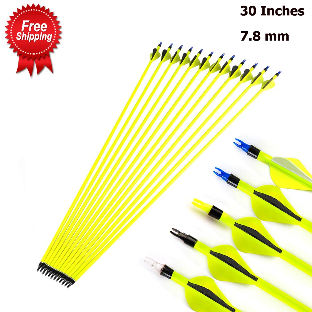 30 дюймов смешанный карбоновый лук стрелы стержень 500 флуоресцентный зеленый вал