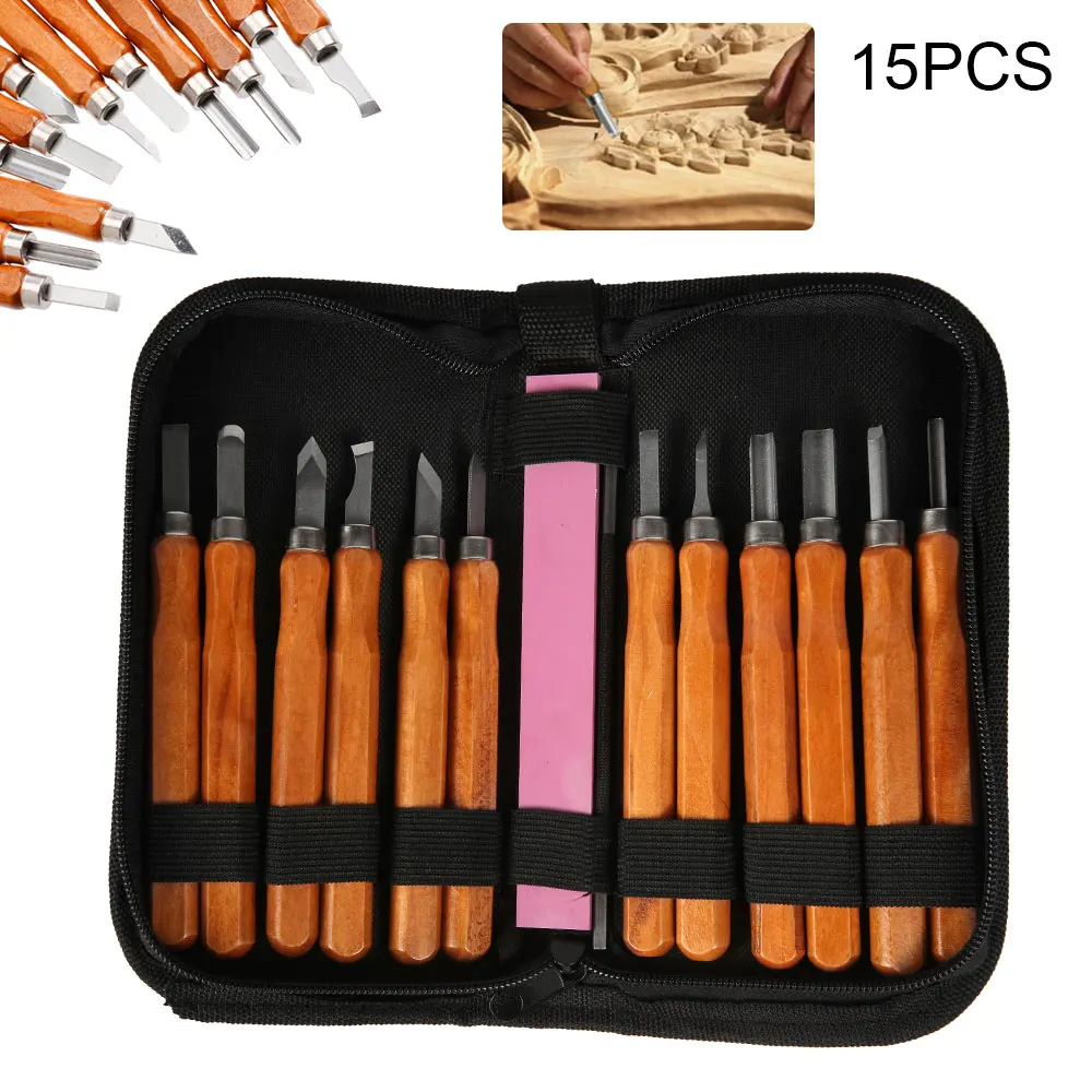 Набор профессиональных ручных инструментов для резьбы по дереву 15 шт. набор