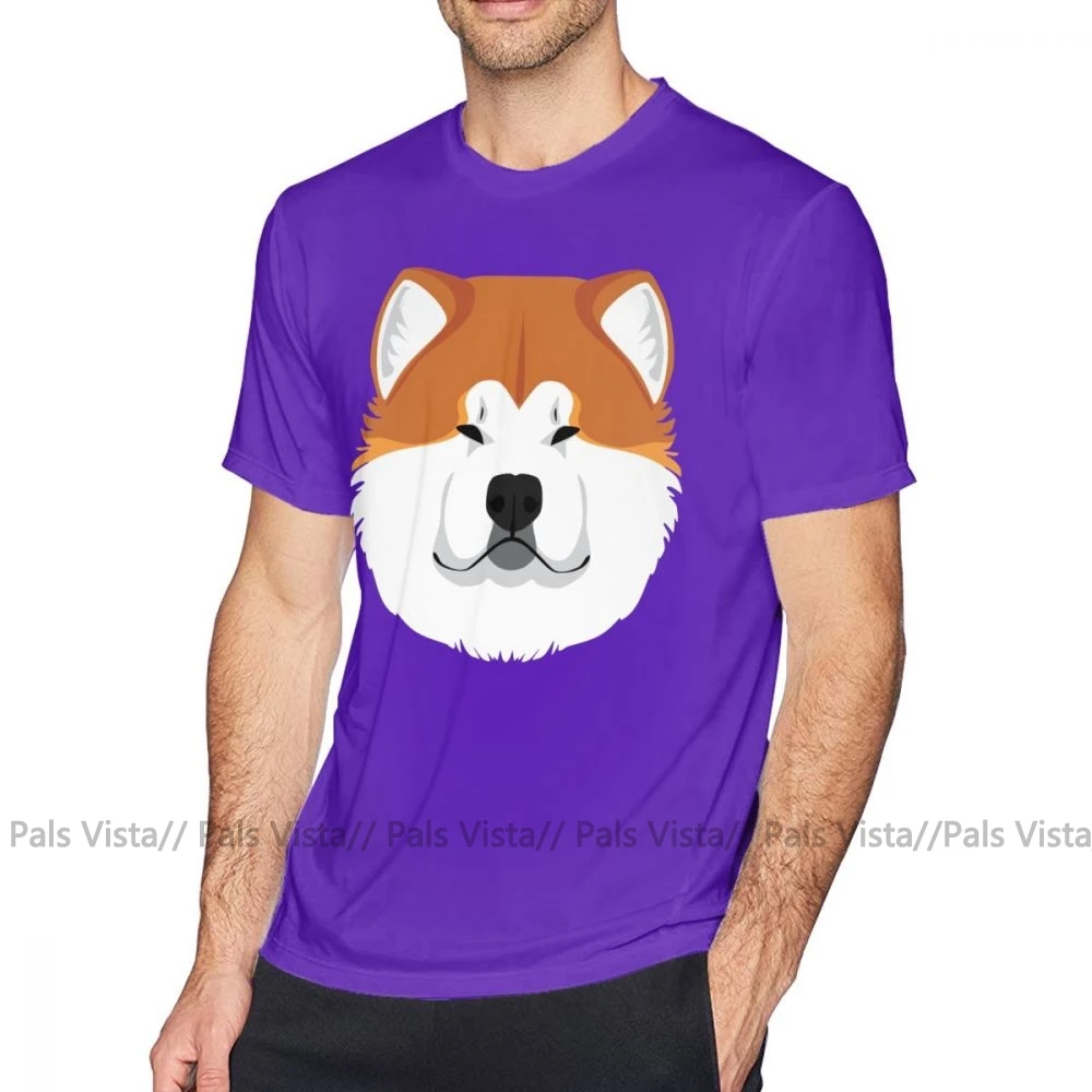 Акита ину футболка Японская Акита Fathead футболка 6xl Базовая футболка мужская с коротким рукавом с принтом забавная 100 хлопковая футболка - Цвет: Фиолетовый