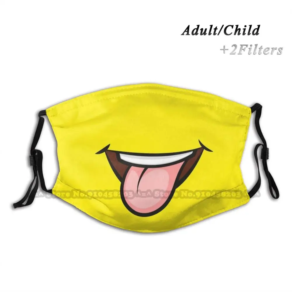 Копия мультяшного аниме языка рот многоразовая маска для лица моющаяся уличная
