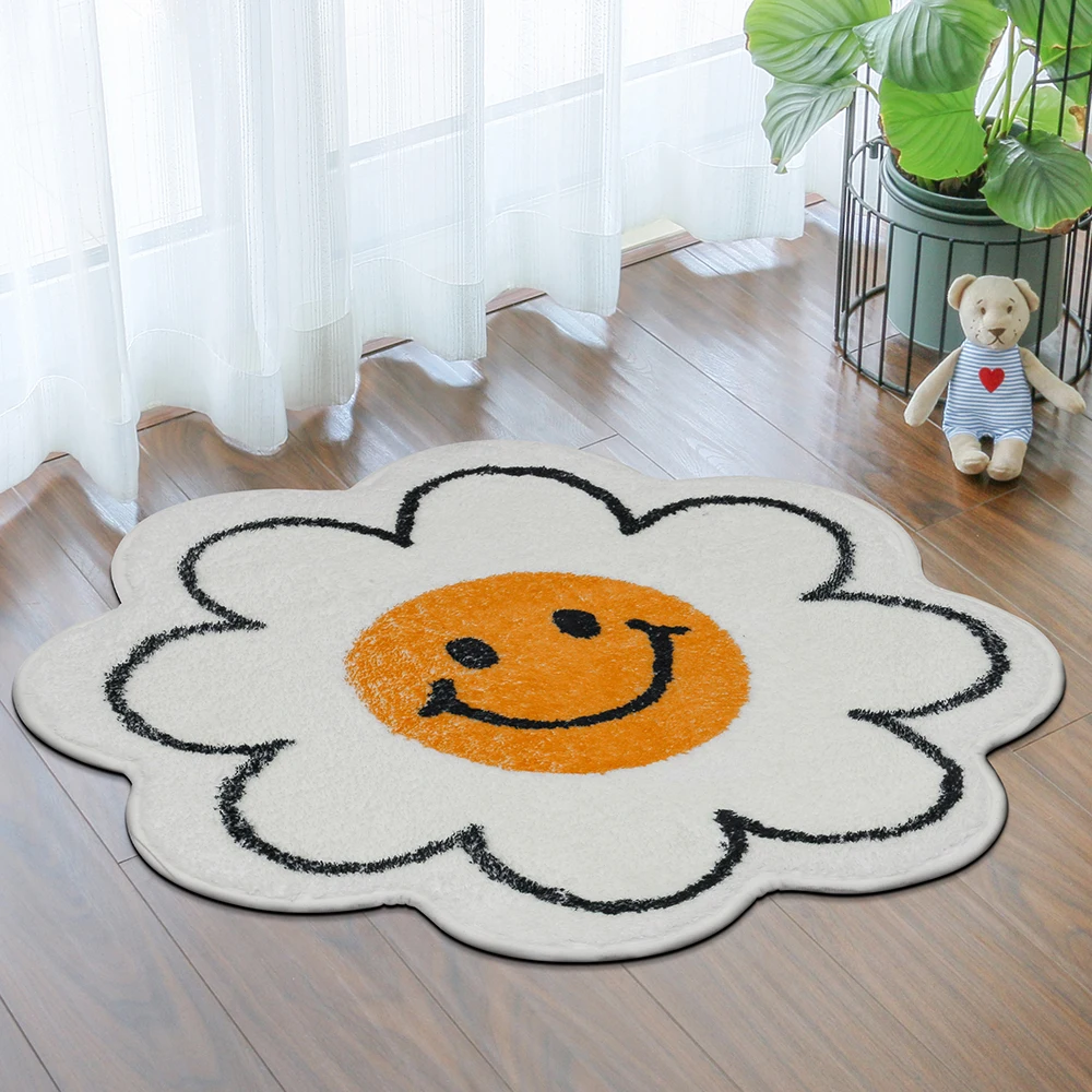 

【GUDLUK】Multi-style Imitation cashmere bath mat printing bathroom rug Living room absorbent anti-slip floor mat