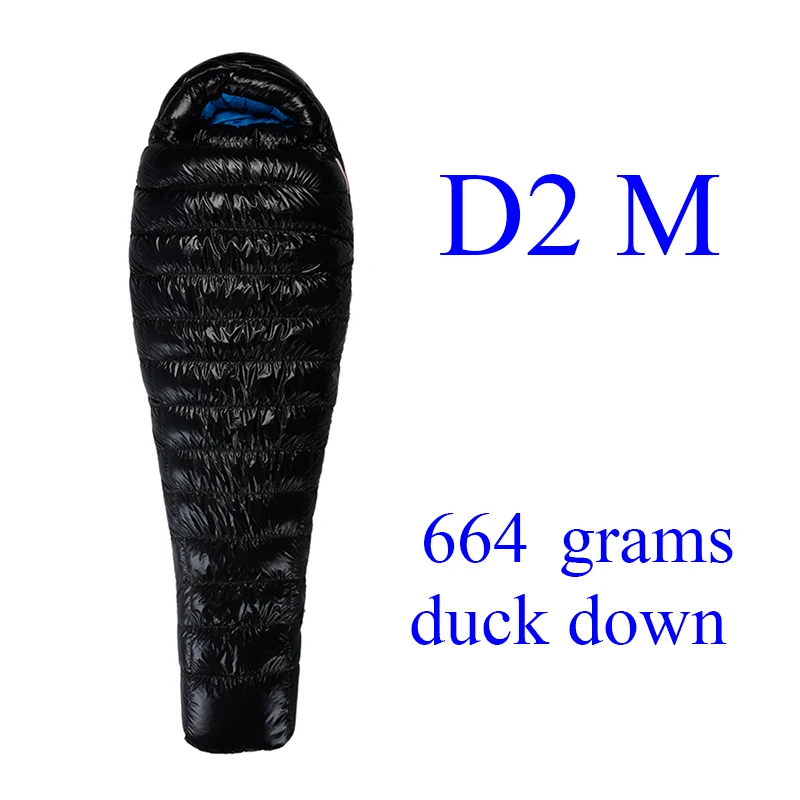 Aegismax D2/D3/D4/D5 открытый белый утиный пух Зимний Мумия спальный мешок UL серии - Цвет: D2 M Black