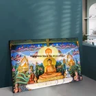 Холст художественные картины для живописи религия Золотой Будда архитектура искусство история домашний Декор Настенный декор искусство