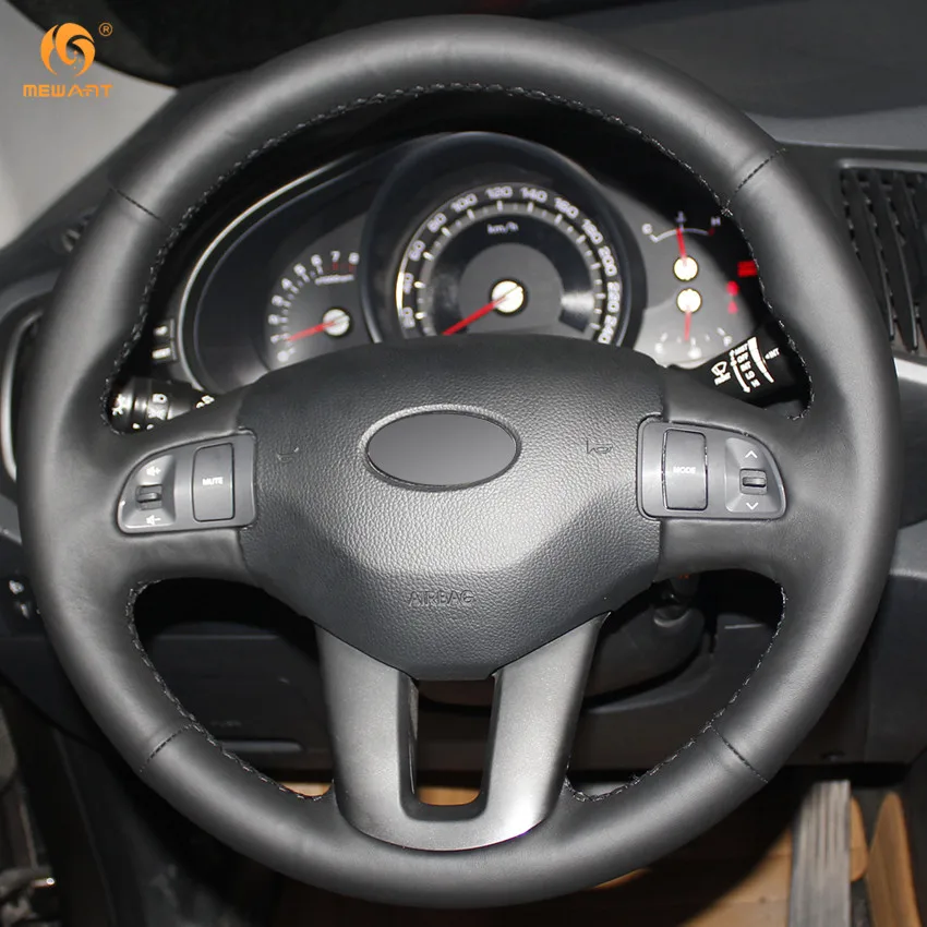 MEWANT черный чехол рулевого колеса автомобиля из натуральной кожи для Kia Sportage 3 2011