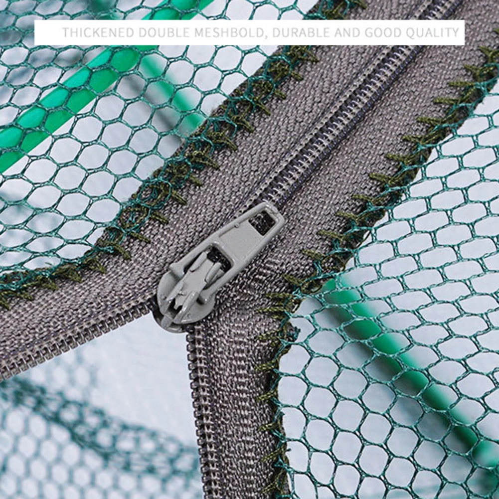 

6-16 Holes Automatic Fishing Net Nylon Folding Shrimp Cage Crayfish Crab Fish Trap Catcher Cast Foldable Fishing Network Tools