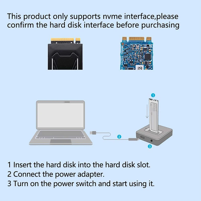 

Acasis NVME to USB Adapter, No Cable Clone, High Performance 10 Gbps USB 3.1 Gen 2 Bridge Chip, USB to M2 SSD Key M