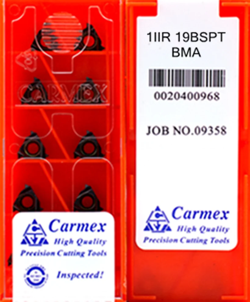11IR 11 Вт 14 19 Вт 11BSPT 14bspt 19BSPT BMA 10 шт./компл. Carmex Резьбовая вставка обработки нержавеющей стали и нержавеющей стали