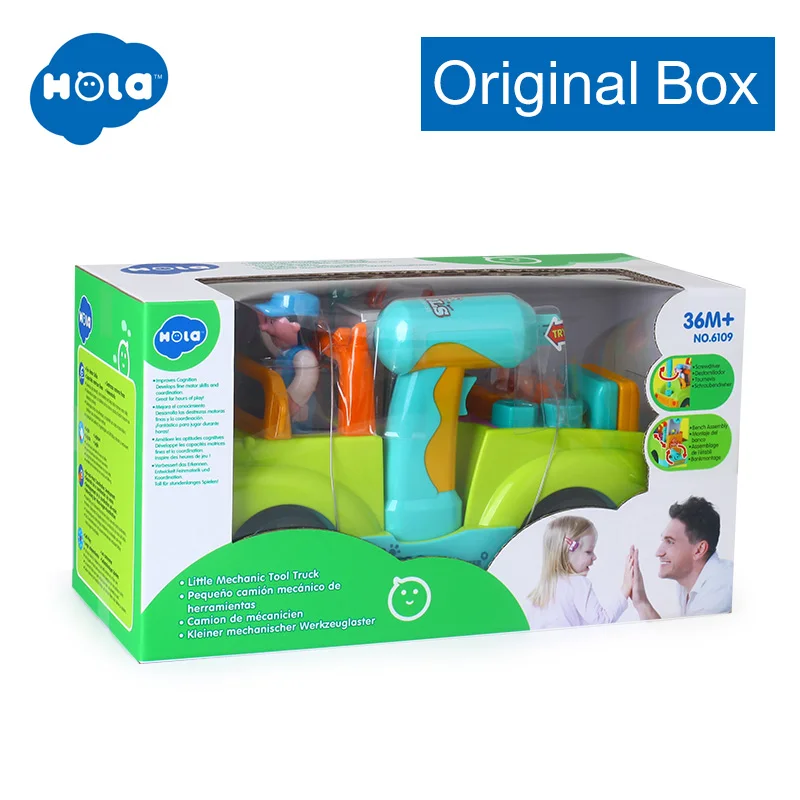 ORIGINAL BOX HOLA 6109 строительный автомобиль инженерный автомобиль самосвал модели грузовиков игрушки автомобили для детей подарок для мальчика - Цвет: ORIGINAL BOX