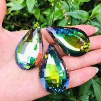 50mm 16pcs rainbow pipa shape crystal chandelier prisms faceted chic beads lamp suncatchers hanging for holiday party decoration
