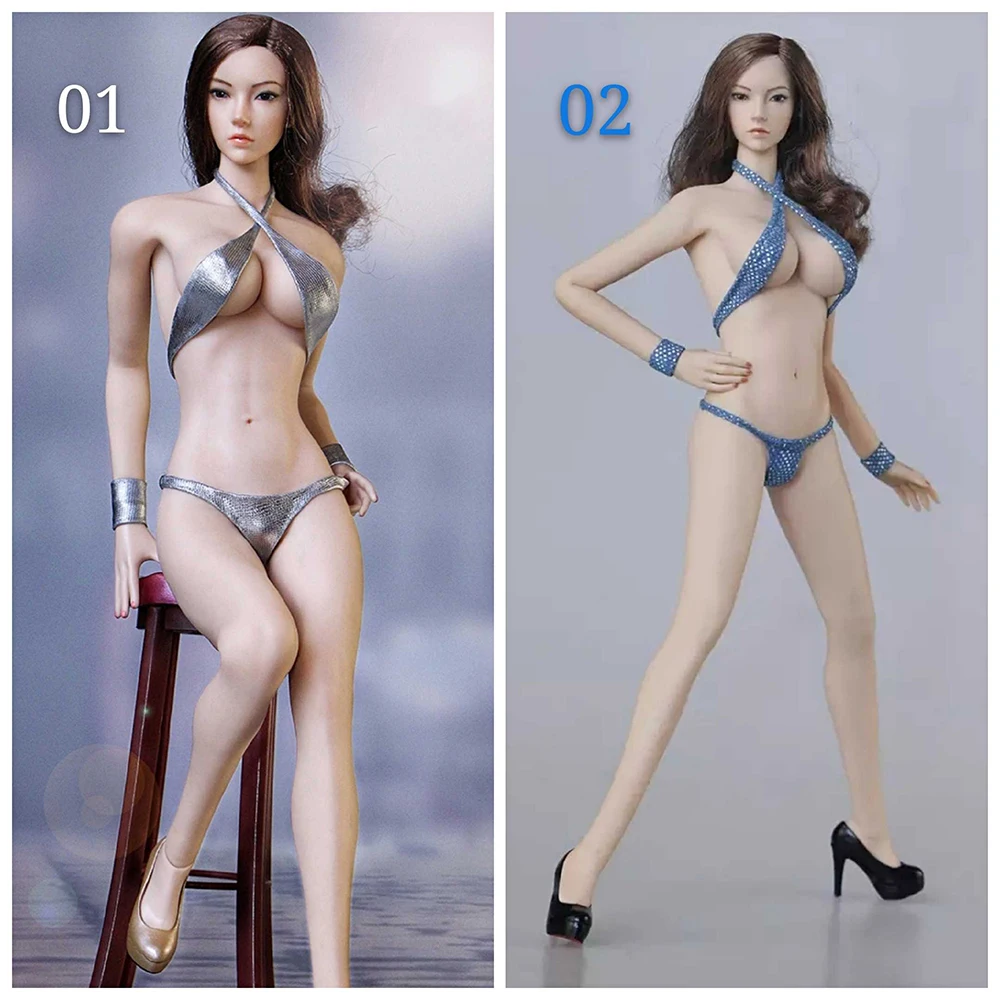 

1/6 soldier man doll costume clothes sexy model silver blue bikini suit model in stock
