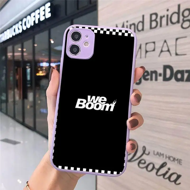 

We Boom Phone Case For iPhone 12 11 Mini Pro XR XS Max 7 8 Plus X Matte transparent Purple Back Cover