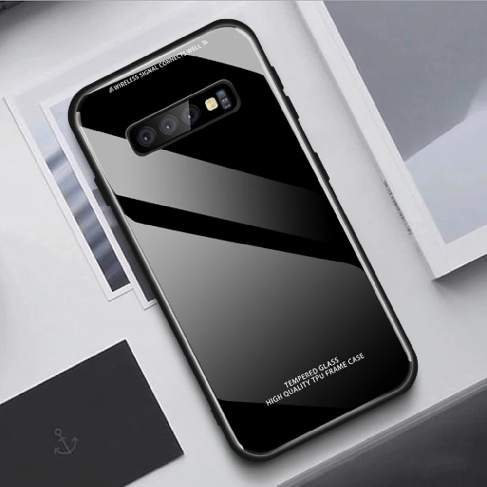 The Application for IPhone11pro Max Solid Color Glass Mobile Phone Shell iphone 7/8plus Simple Trendy XR Is Still 6S 7Plus | Мобильные