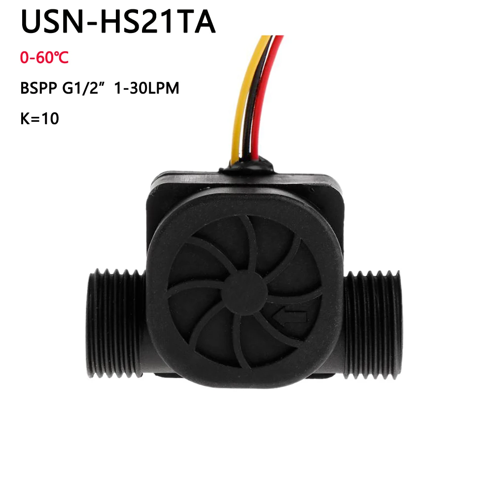 

US211MA Pipe Water Suspend Alarming System & USN-HS21TA Plastic BSPP G1/2" Flow Sensor Turbine Flowmeter iSentrol with Siren