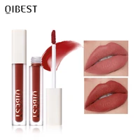 qibest matte velvet lipgloss12 colors long lasting glossy liquid lipstick waterproof non stick cup lightweight lip gloss makeup