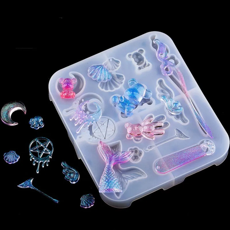 SNASAN медведь Луна Звезда оболочка рыба искусственная силиконовая форма