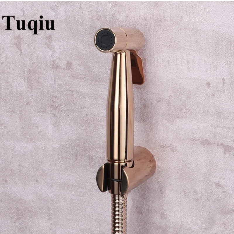 head hose holder RG Tuqiu ручной распылитель для биде, набор для туалета из розового золота и латуни Shattaf, насадка для душа, медный клапан, набор для струйного биде - Цвет: head hose holder RG