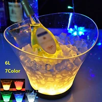 6l led glowing luminous ice bucket 7 colors wine beverage cooler bar party supplies tool