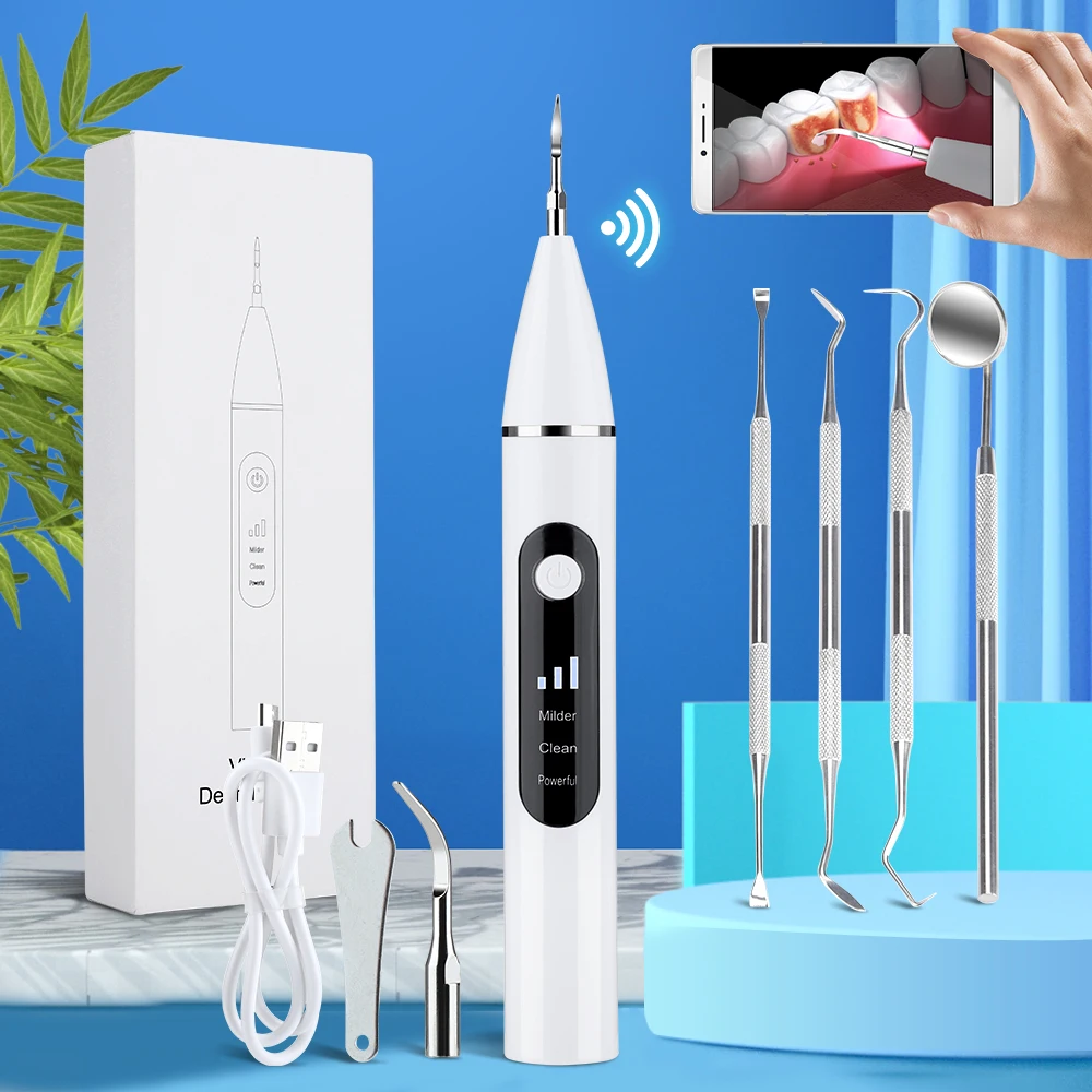 

Ultrasonic Dental Scaler Visual Electric Portable Tooth Cleaner LED APP for Phone Calculus Tartar Remover Plaque Stain Cleaner