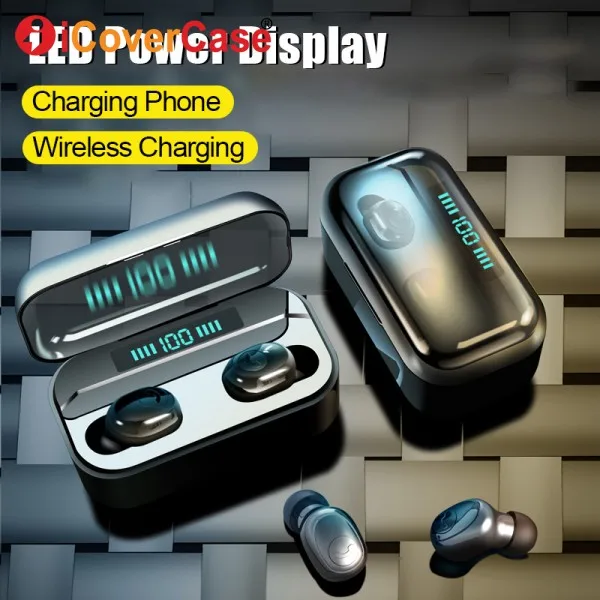 Bluetooth наушники с зарядным боксом микрофоном для iPhone 11 Pro Max Samsung S10 S9 Note 10 Sony XZ5 XZ4 Redmi 7