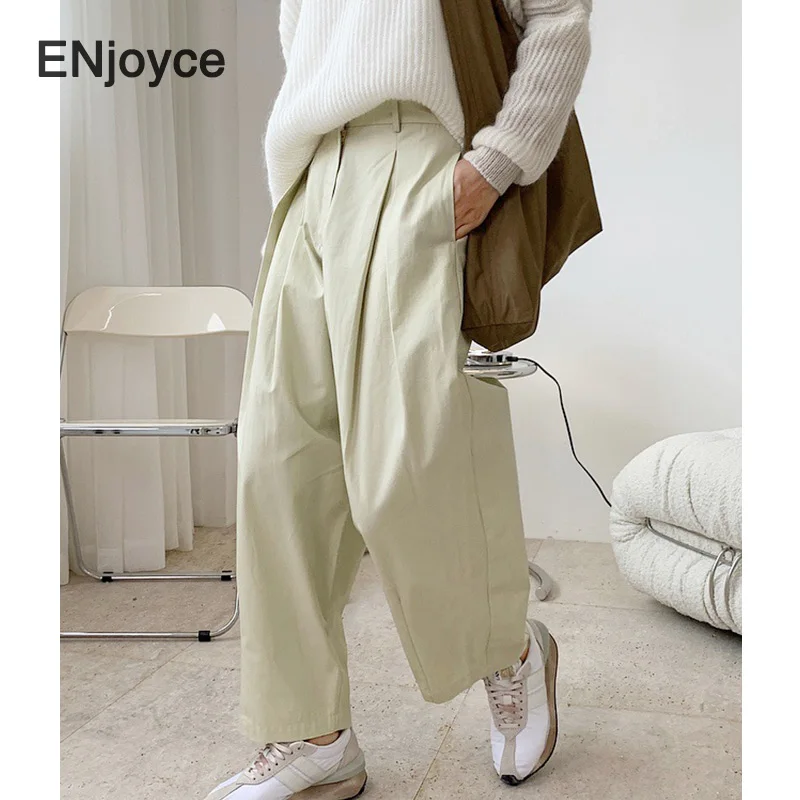 Women High Waist Pants Casual Japanese Style Loose Sweatpants Long Trousers Streetwear Chic Loose Straight Pants Spring 2021