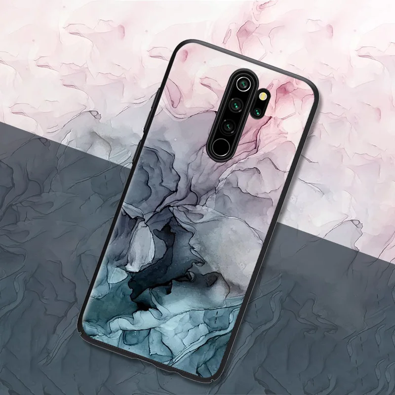 Чехол для Redmi Note 9 Pro с мраморным рисунком чехол акварельными красками Xiaomi 8 9S 9A 9C 8T 7