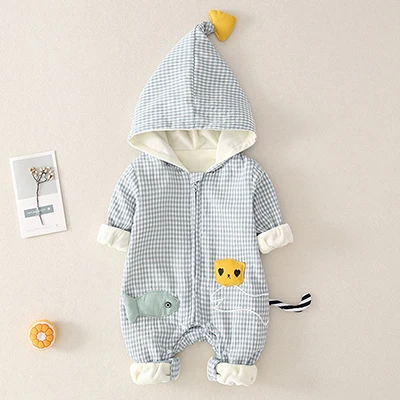 light blue Осенний комбинезон для новорожденных с изображением яйца+ повязка на волосы для девушек и мальчиков Детский комбинезон с длинными рукавами - Цвет: light blue