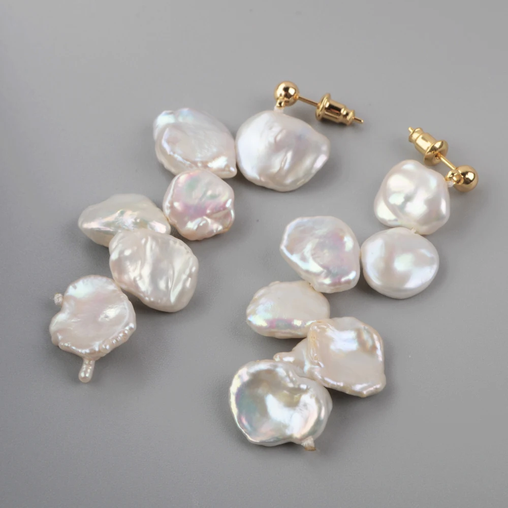 Серьги гвоздики BOROSA естественный неправильной формы женские шикарные серьги с