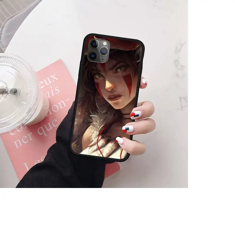 

Portrait of Princess Mononoke Phone Case for iPhone 11 12 pro MINI XS MAX 8 7 6 6S Plus X 5S SE 2020 XR