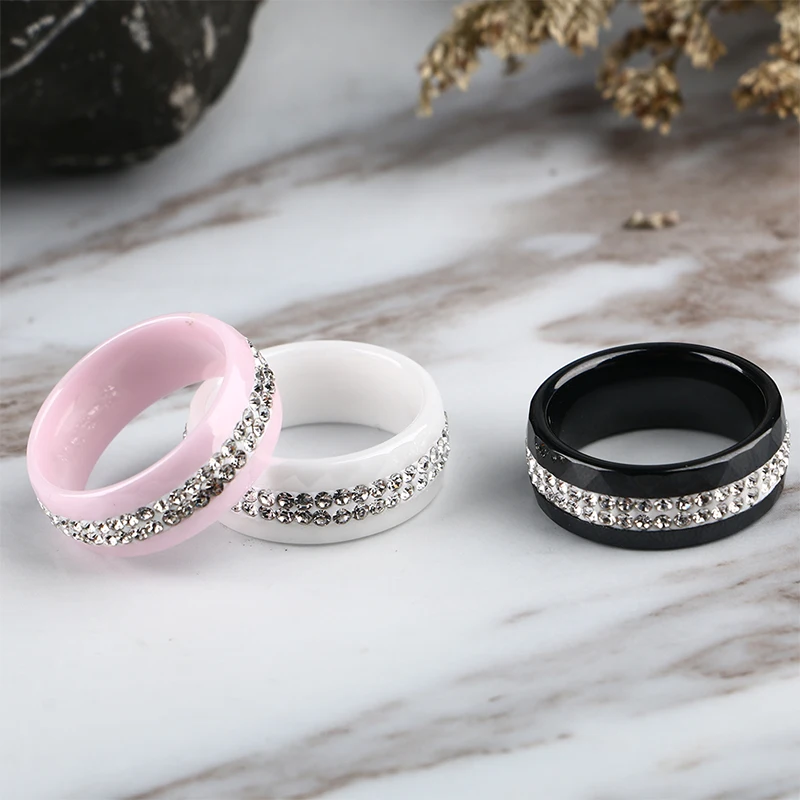Обещанные брендовые кольца с 2 рядами Стразы Anillos модные ювелирные изделия для