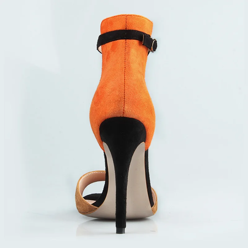 Женские босоножки на высоком каблуке Perixir 2020 с открытым носком летние оранжевые
