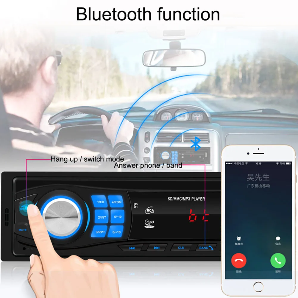 1pc Bluetooth 5.0 Audio Receiver AUX Stereo Car Transmitter Adapter Handsfree Call USB SD MMC Port Support FM | Автомобили и