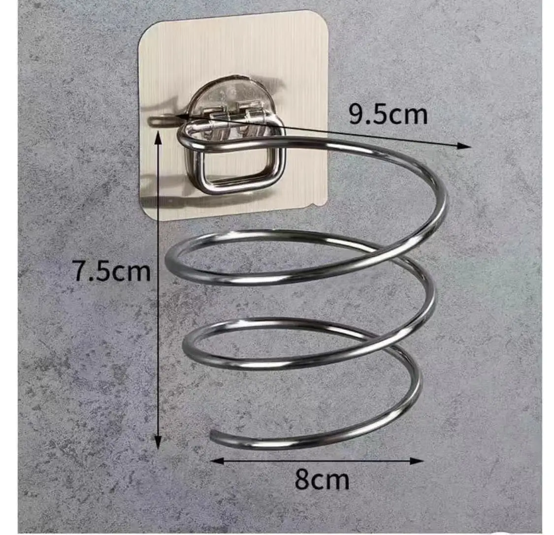 

Seamless Stainless Steel Hair Dryer Holder washbasin Rack Magic Hook Hairdryer organizer Paste wall bathroom storage Supply