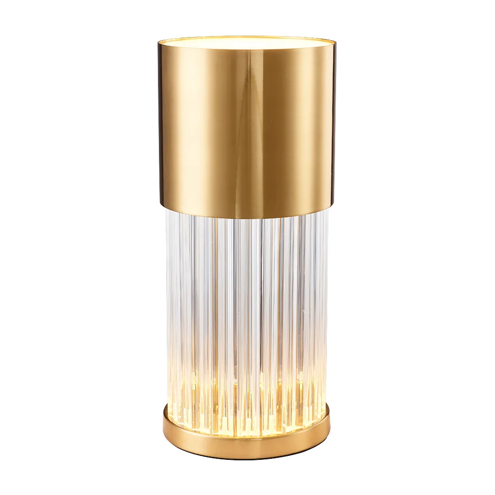 Настольная лампа FSS в современном скандинавском стиле с кристаллами золотого и