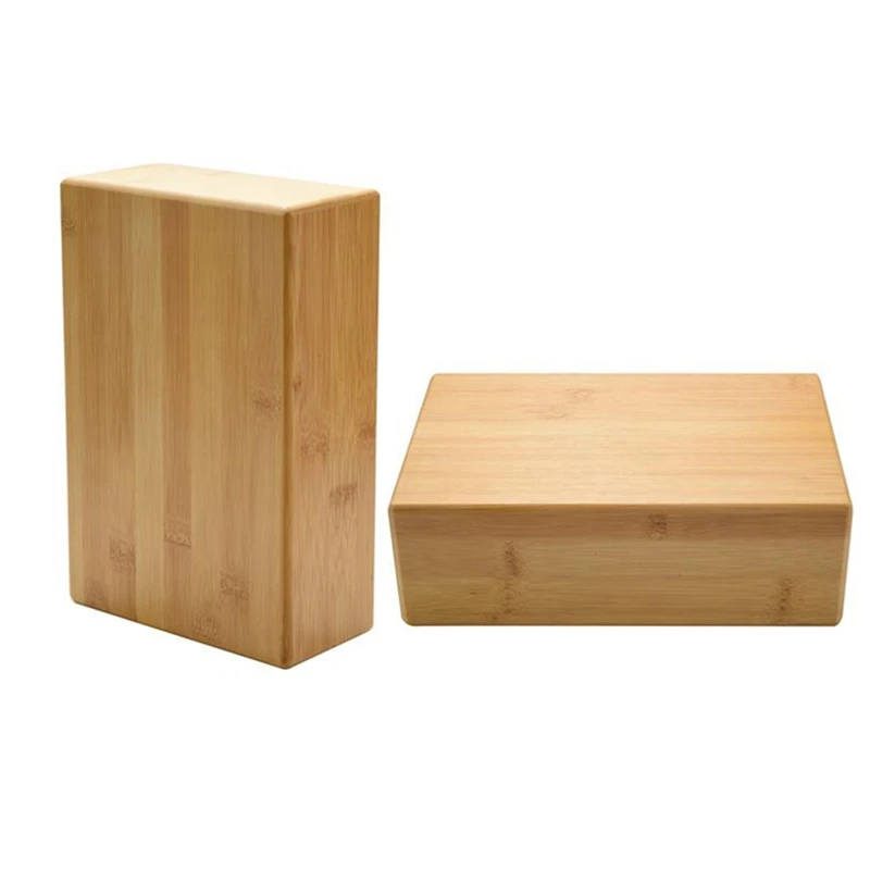 

2 Pcs Bamboo Yoga Block, Bamboo Handstand Block,Brick to Deepen Poses, Improve Strength and Balance and Flexibility