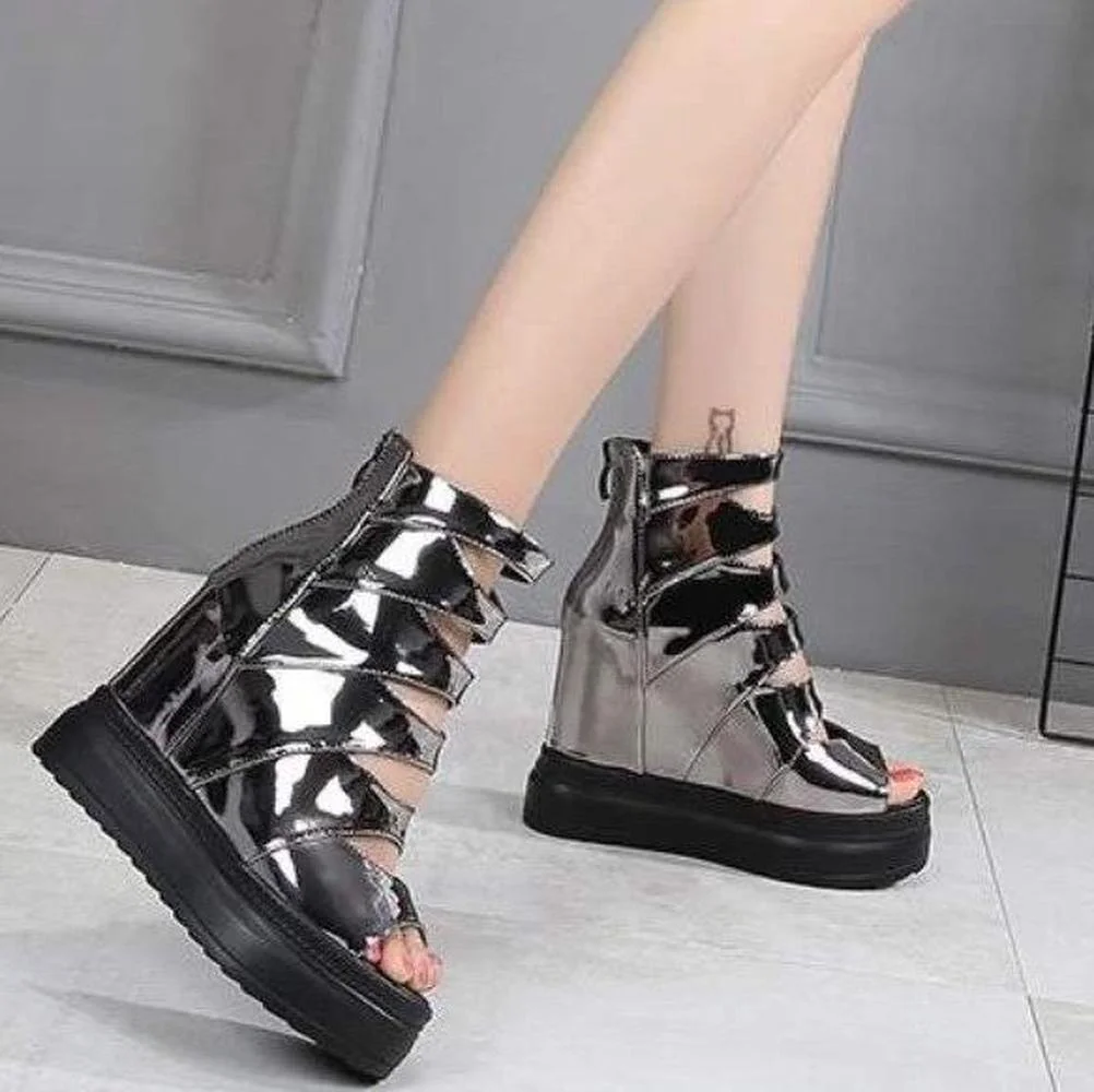 Женские босоножки в европейском стиле сандалии на платформе с открытым носком