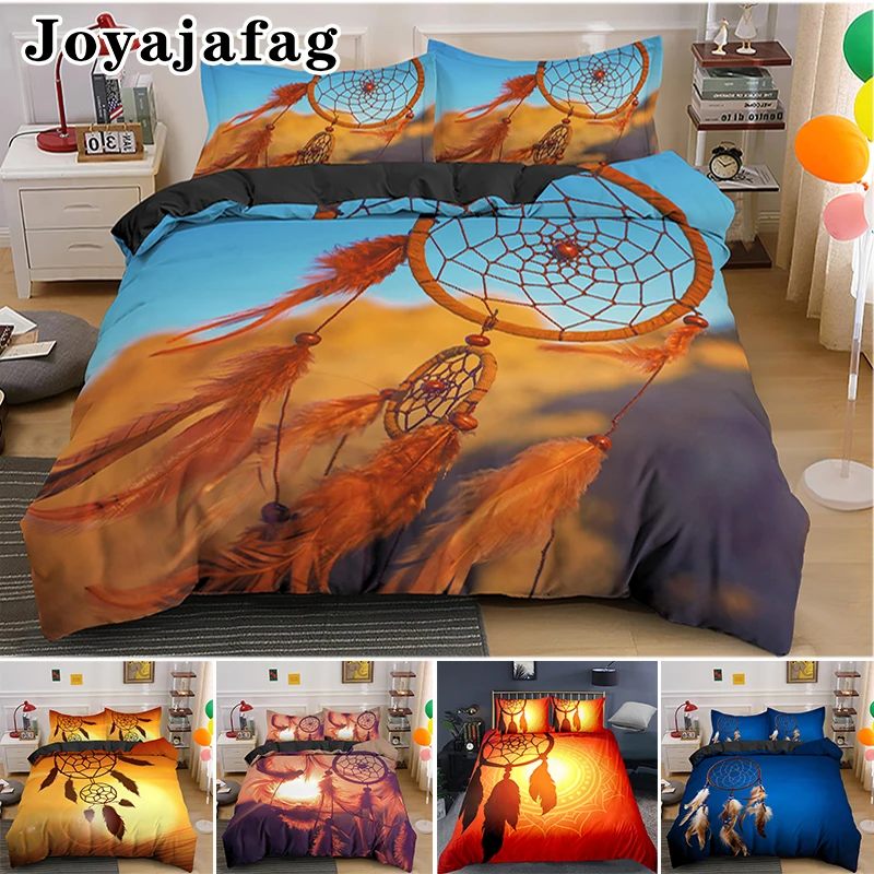 

Beautiful Boho Dreamcatcher Bedding Sets Colorful Psychedelic Duvet Cover Set With Pillowcase Queen King Single Size Bedclothes
