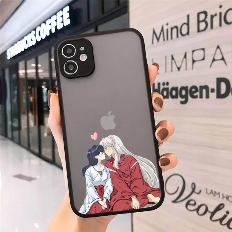 

Anime Japan Cartoon Inuyasha Higurash Phone Case For iPhone 12 11 Mini Pro XR XS Max 7 8 Plus X Matte transparent cover