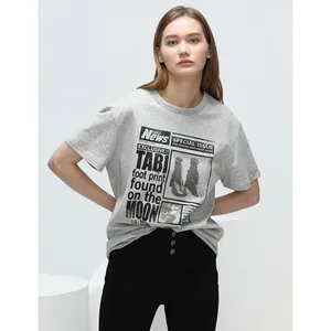 Повседневная хлопковая футболка с надписью, модная свободная винтажная уличная одежда с круглым вырезом и принтом звезд в том же стиле, женские топы