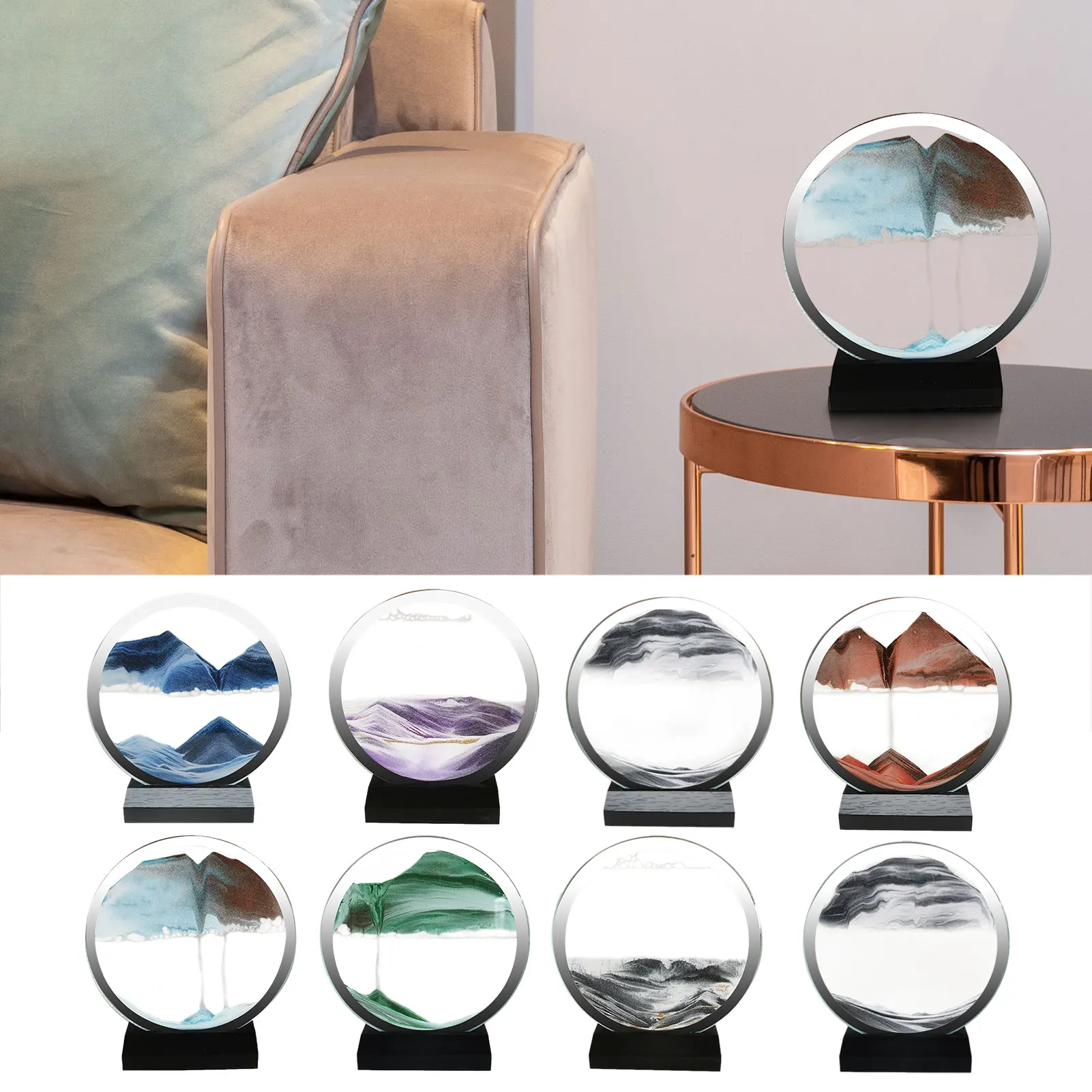 

Движущаяся песчаная живопись, 3D песочный пейзаж в движении, движущаяся песчаная рамка, песочные часы, художественная картина, украшение для...