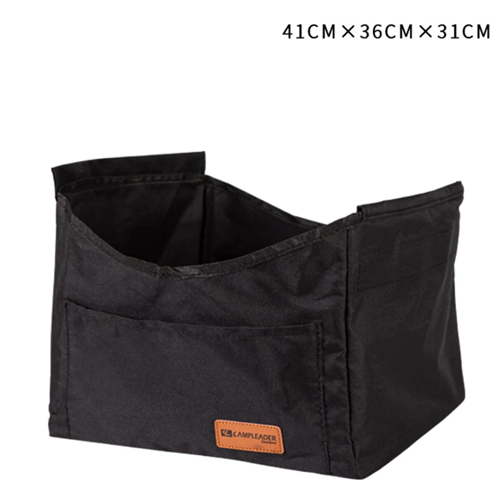 

Outdoor Picnic Camping Storage Basket Waterproof Black Folding Kitchen Portable Table 1pc Net Bag Oxford Cloth