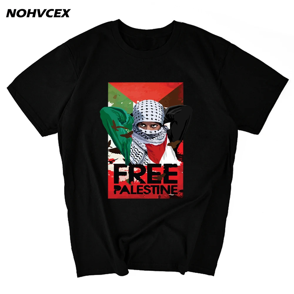 Летние приталенные повседневные мужские футболки с принтом газы Палестины