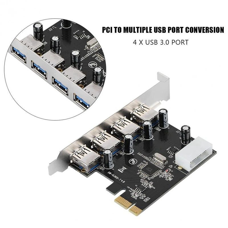 4 порта PCI-E к USB 3 0 концентратор PCI Express адаптер расширения USB3.0 высокоскоростной 5