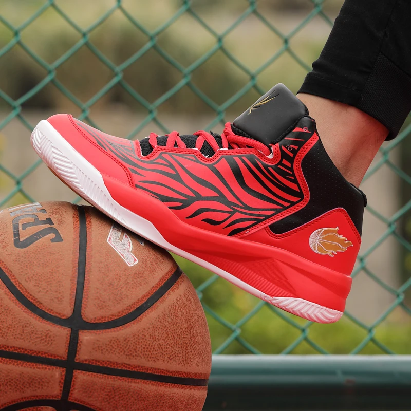 

Basketball Shoes Men High Top Leather Basketball Sneakers Women Pink Training Sports Shoes Non-slip Damping Gym Basketball Boots